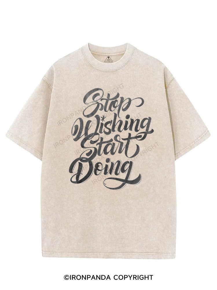STOP WISHING START DOING VINTAGE GYM SHIRT