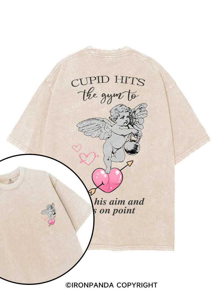 CUPID HITS THE GYM TO KEEP HIS AIM AND ASS ON POINT printed Gym Shirt