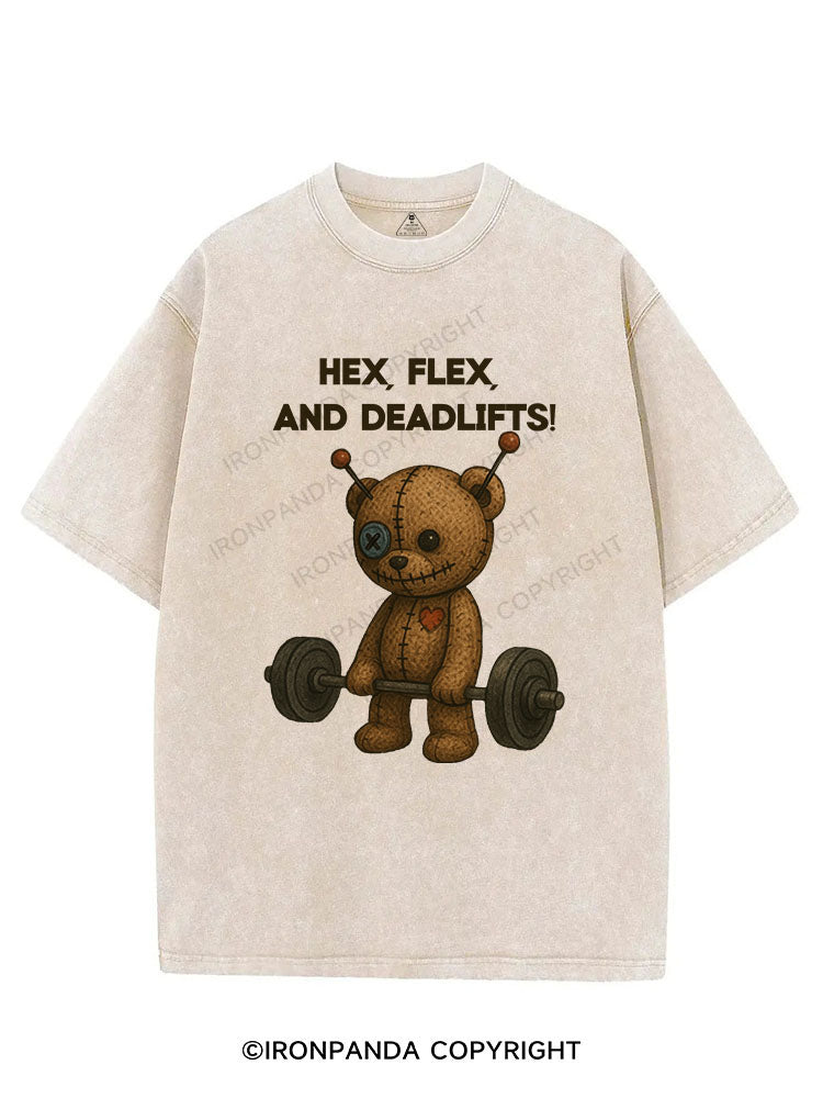 HEX, FLEX, AND DEADLIFTS! VINTAGE GYM SHIRT