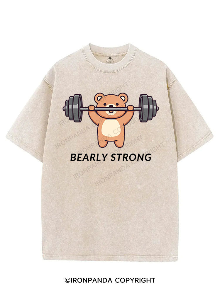 BEARLY STRONG VINTAGE GYM SHIRT