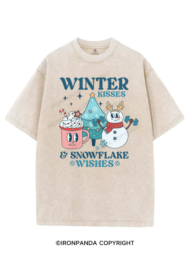 WINTER KISSES & SNOWFLAKE WISHES VINTAGE GYM SHIRT