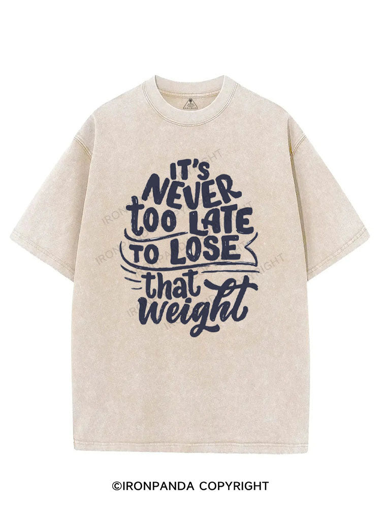 IT'S NEVER TOO LATE TO LOSE THAT WEIGHT VINTAGE GYM SHIRT