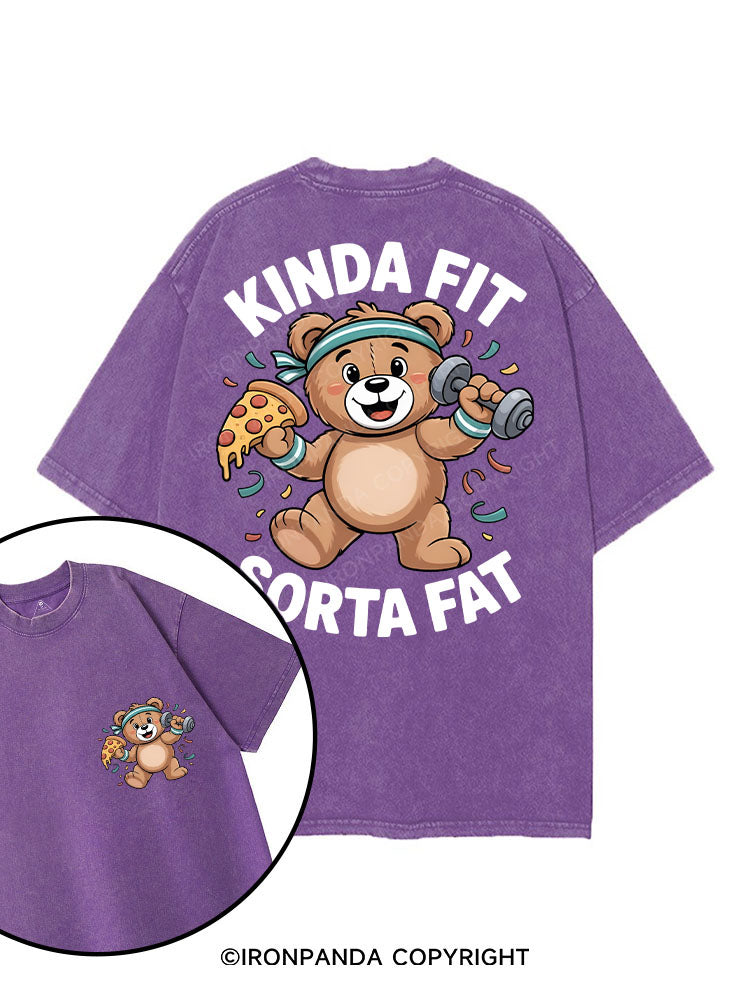 kinda fit sorta fat printed Gym Shirt