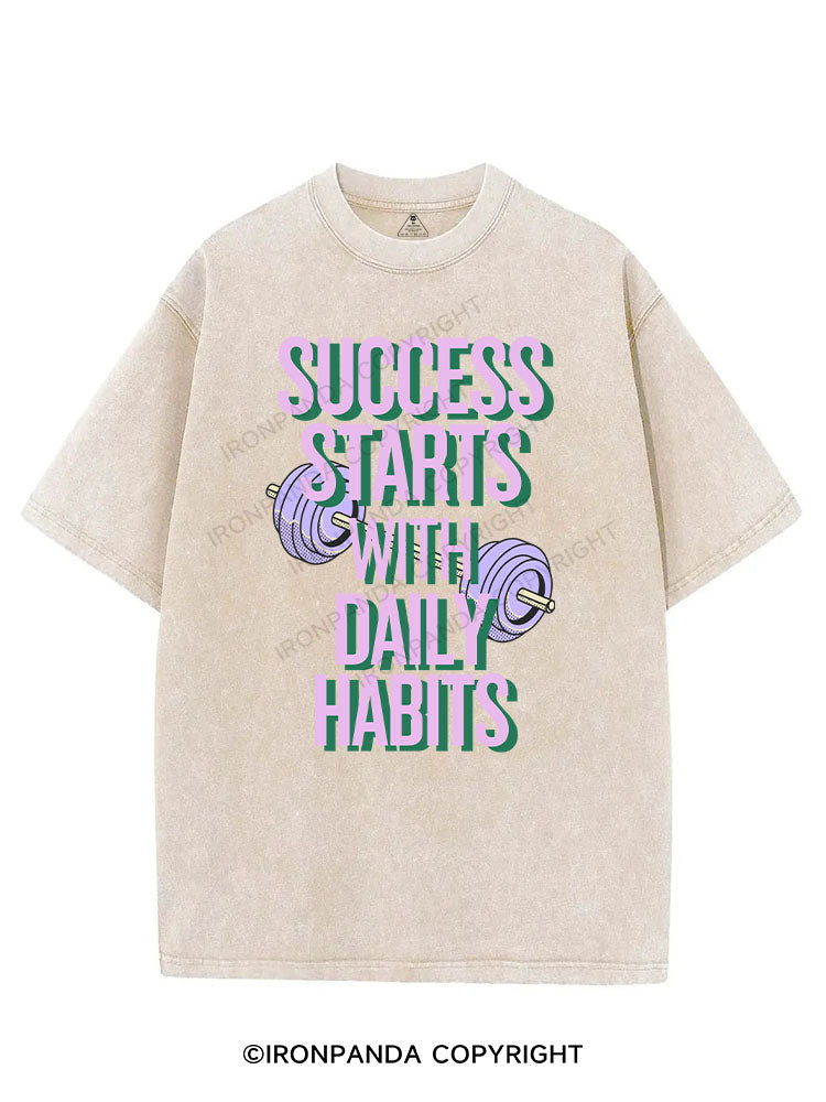 SUCCESS STARTS WITH DAILY HABITS VINTAGE GYM SHIRT