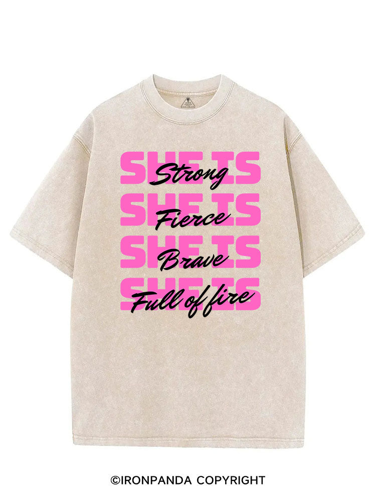 SHE IS VINTAGE GYM SHIRT