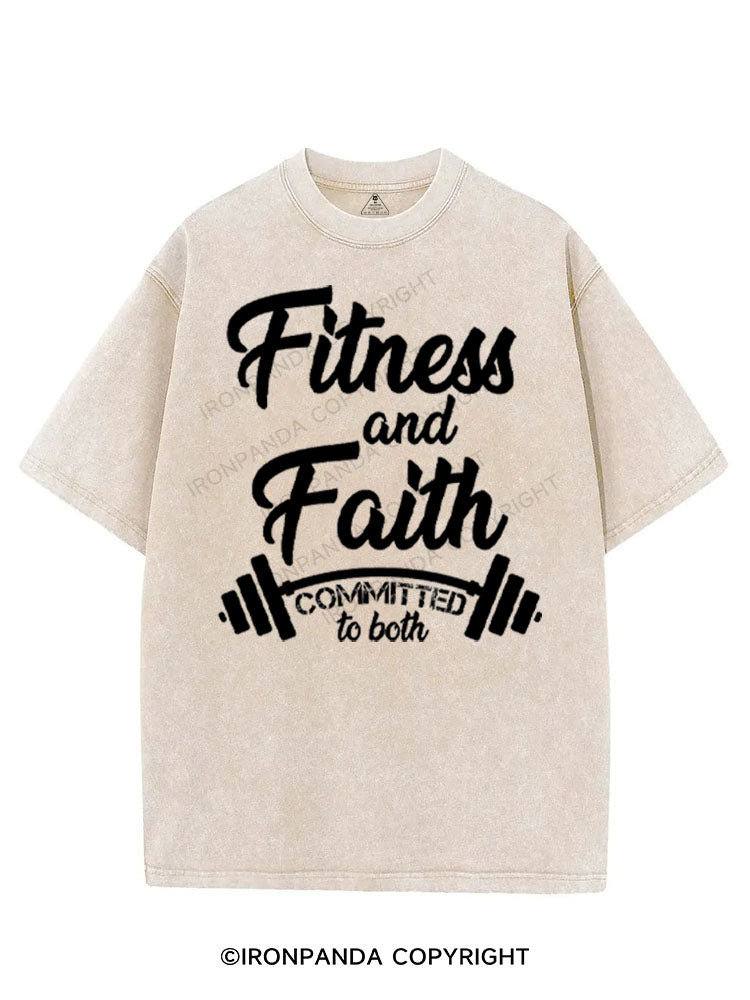 FITNESS AND FAITH COMMITTED TO BOTH VINTAGE GYM SHIRT