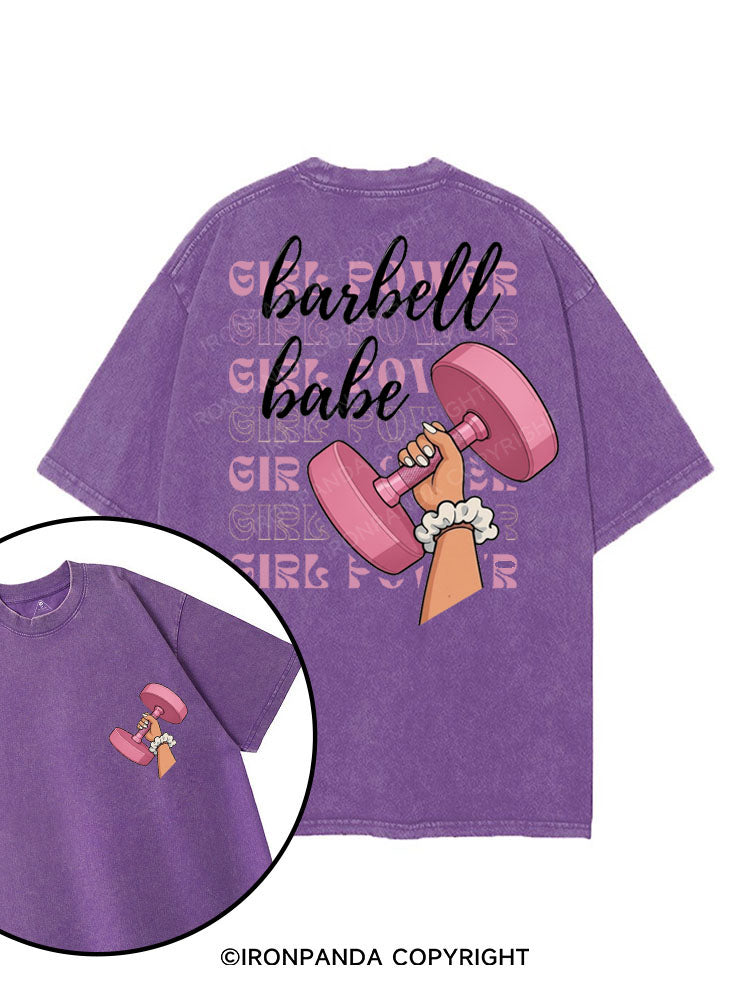 barbell babe printed Gym Shirt