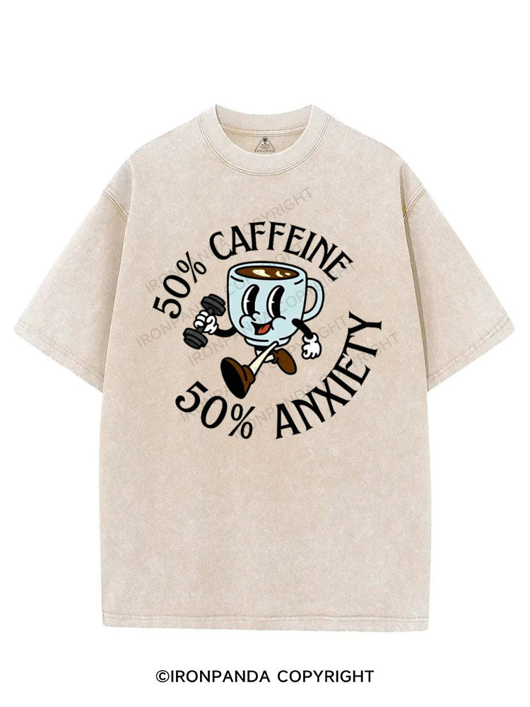 50% CAFFEINE 50% ANXIETY VINTAGE GYM SHIRT