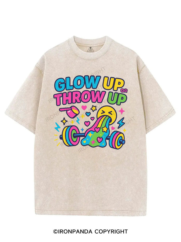 GLOW UP OR THROW UP VINTAGE GYM SHIRT