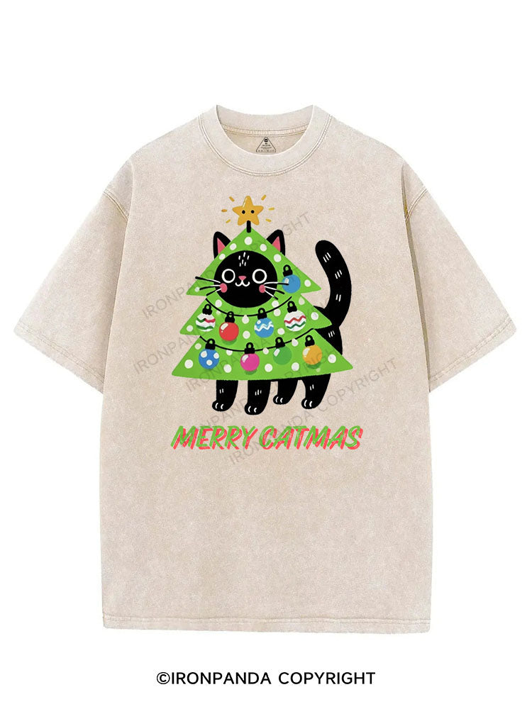 MERRY CATMAS VINTAGE GYM SHIRT