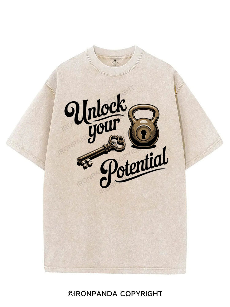 UNLOCK YOUR POTENTIAL VINTAGE GYM SHIRT