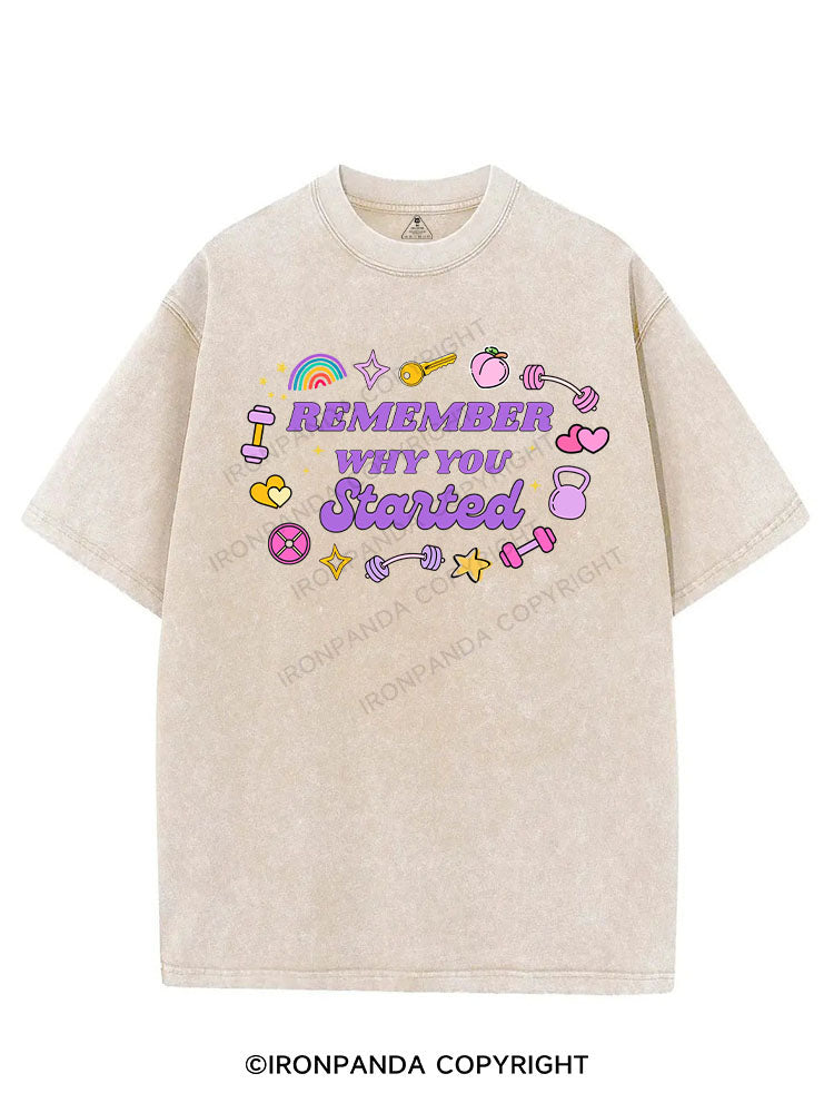REMEMBER WHY YOU STARTED VINTAGE GYM SHIRT