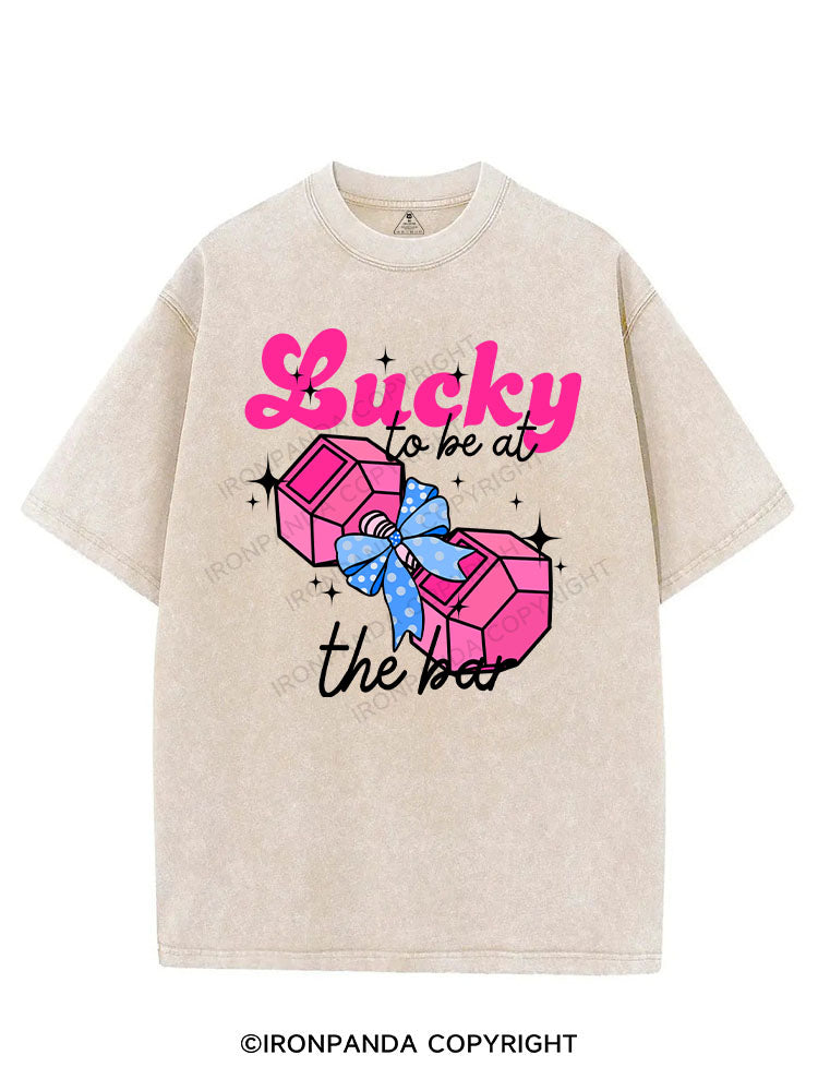 LUCKY TO BE AT THE BAR VINTAGE GYM SHIRT