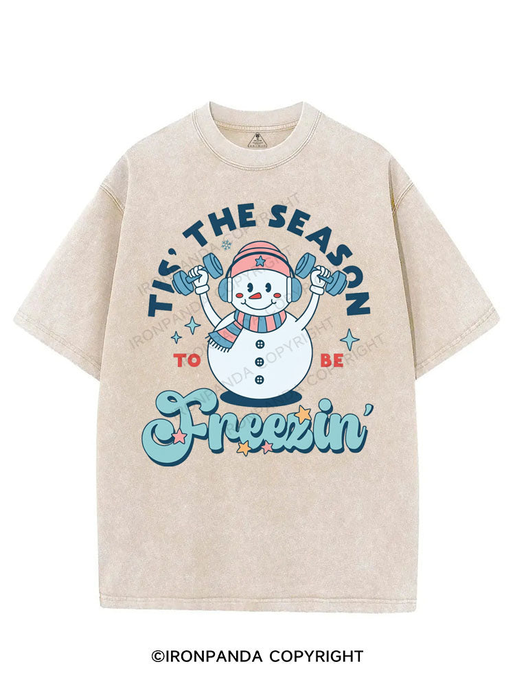 TIS' THE SEASON TO BE FREEZIN VINTAGE GYM SHIRT