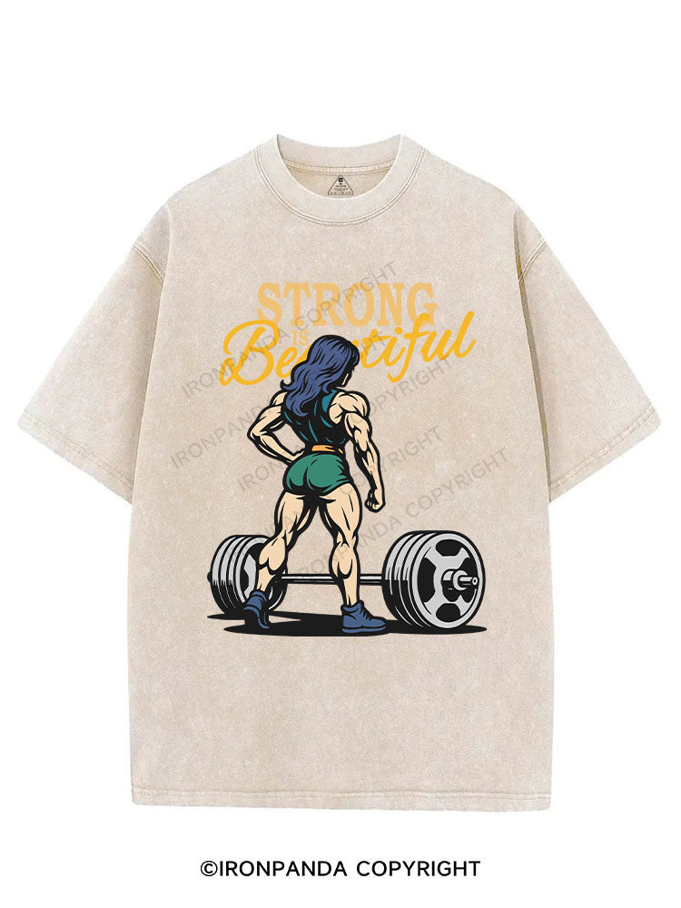 STRONG IS BEAUTIFUL VINTAGE GYM SHIRT