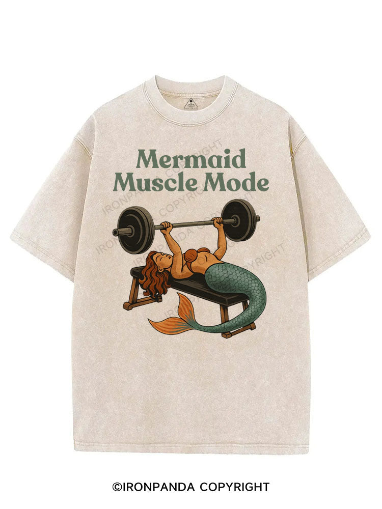 MERMAID MUSCLE MODE VINTAGE GYM SHIRT