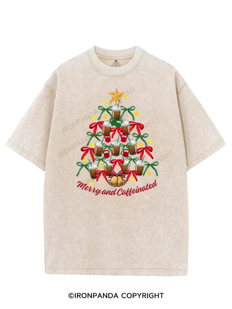 MERRY AND CAFFEINATED VINTAGE GYM SHIRT