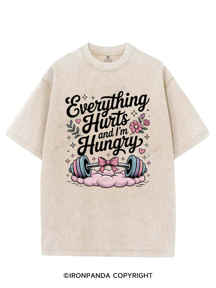EVERYTHING HURTS AND I'M HUNGRY VINTAGE GYM SHIRT