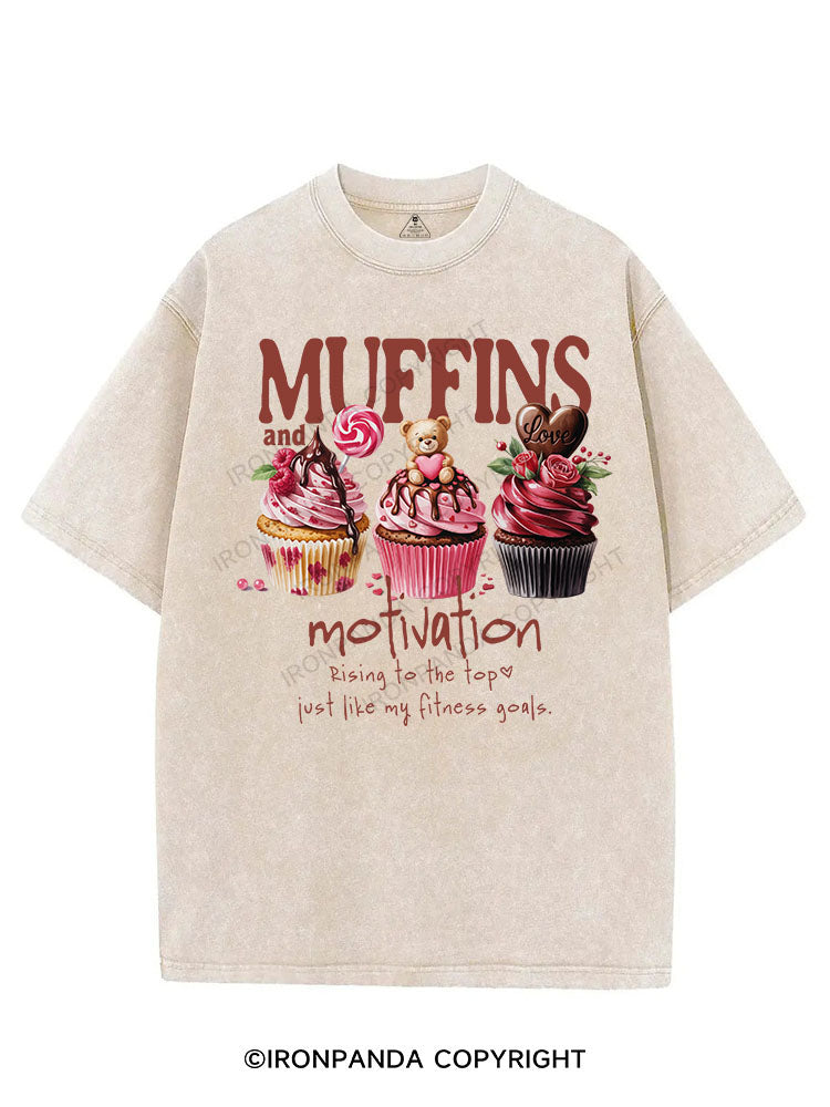 MUFFINS AND MOTIVATION VINTAGE GYM SHIRT
