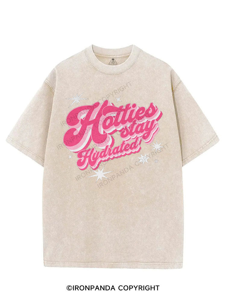 HOTTIES STAY HYDRATED VINTAGE GYM SHIRT