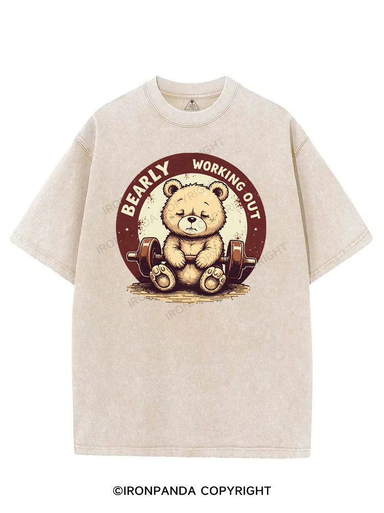 BEARLY WORKING OUT VINTAGE GYM SHIRT