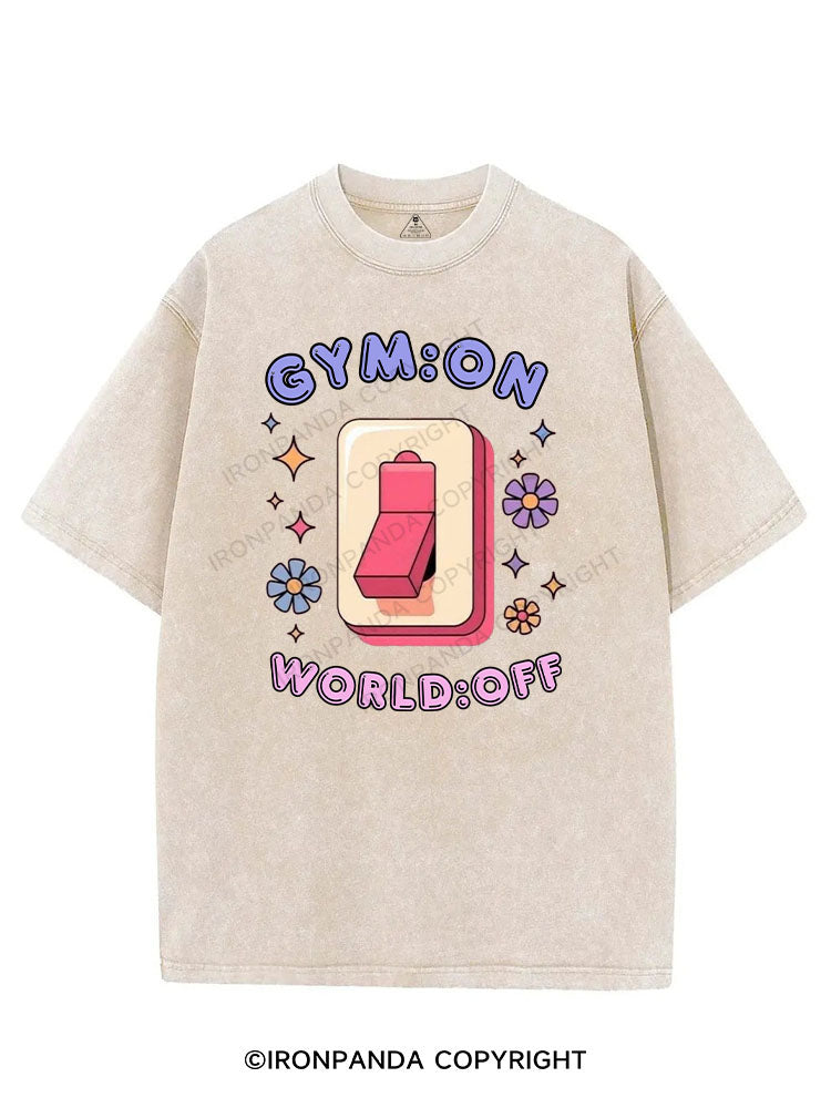 GYM：ON WORLD：OFF VINTAGE GYM SHIRT
