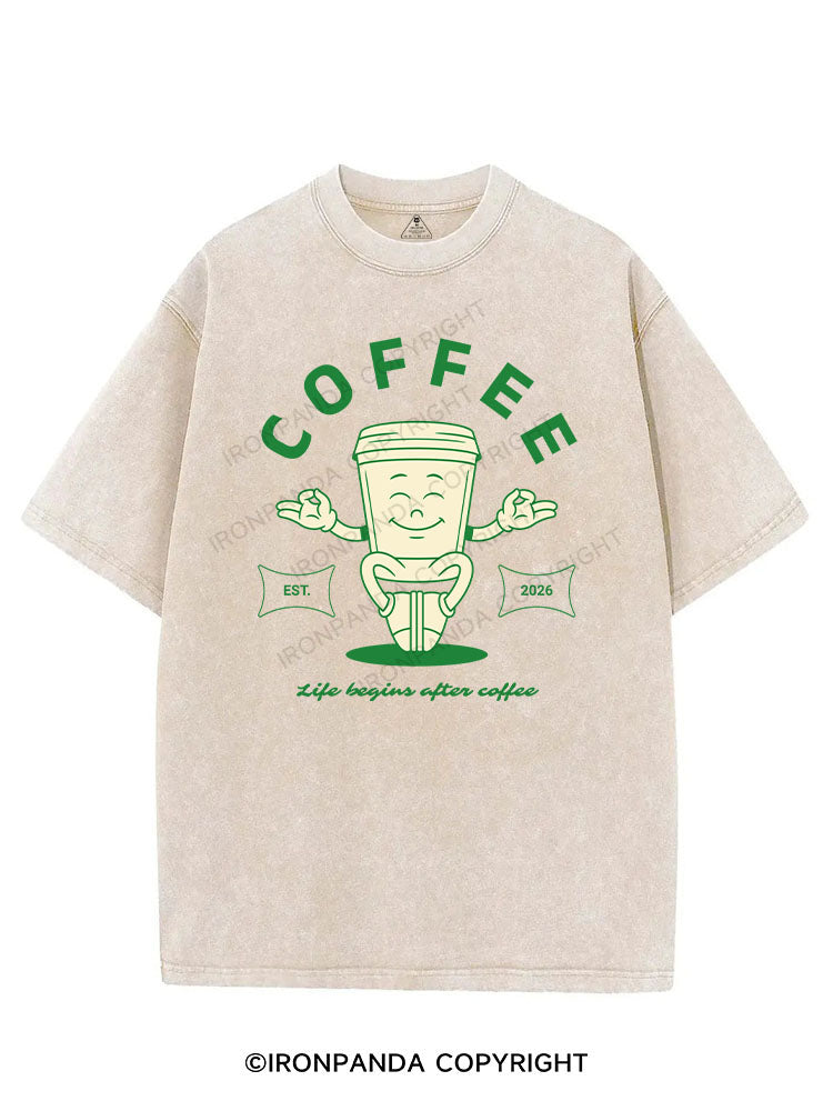 LIFE BEGINS AFTER COFFEE VINTAGE GYM SHIRT