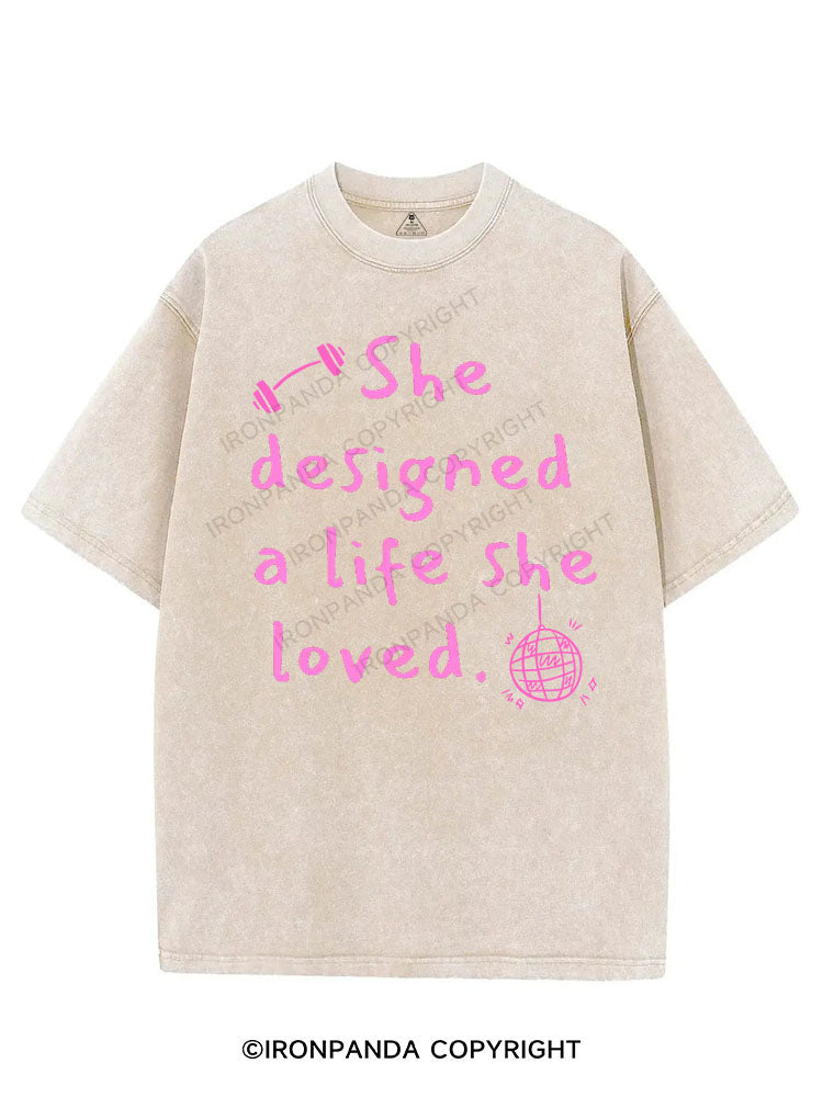 SHE DESIGNED A LIFE SHE LOVED VINTAGE GYM SHIRT