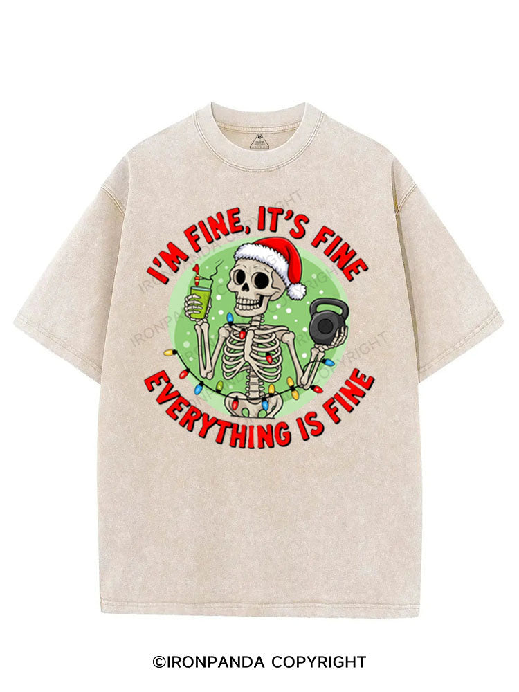 I'M FINE IT'S FINE EVERYTHING IS FINE VINTAGE GYM SHIRT