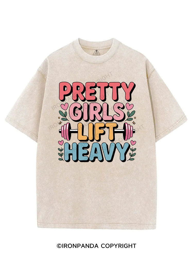 PRETTY GIRLS LIFT HEAVY VINTAGE GYM SHIRT