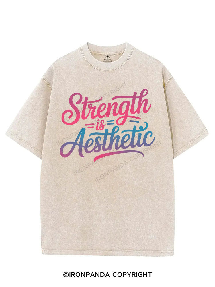 STRENGTH IS AESTHETIC VINTAGE GYM SHIRT