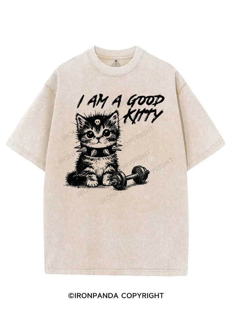 I AM A GOOD KITTY VINTAGE GYM SHIRT