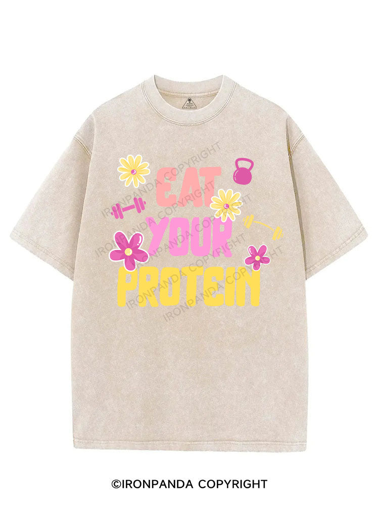 EAT YOUR PROTEIN VINTAGE GYM SHIRT