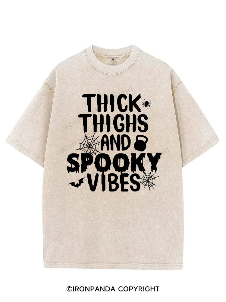 THICK THIGHS AND SPOOKY VIBES VINTAGE GYM SHIRT