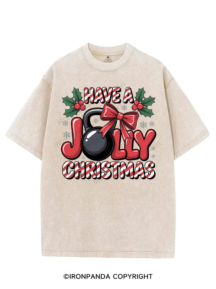 HAVE A JOLLY CHRISTMAS VINTAGE GYM SHIRT