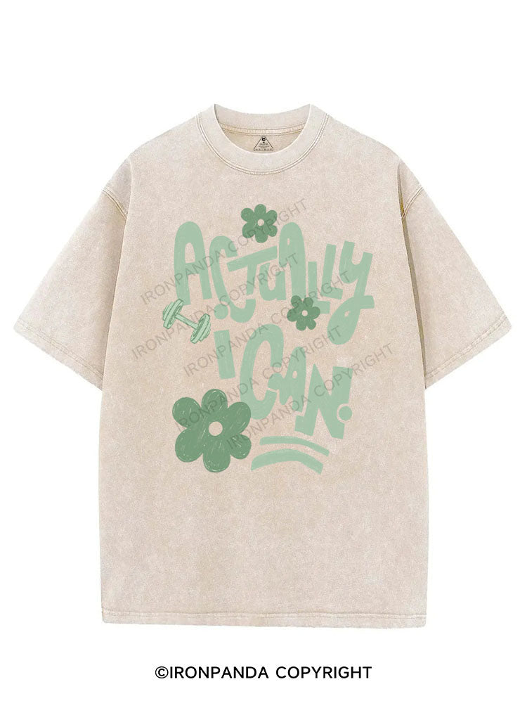 ACTUALLY I CAN VINTAGE GYM SHIRT