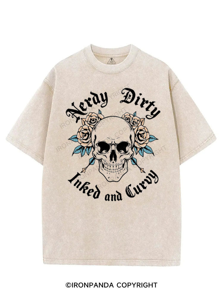 NERDY DIRTY INKED AND CURVY VINTAGE GYM SHIRT
