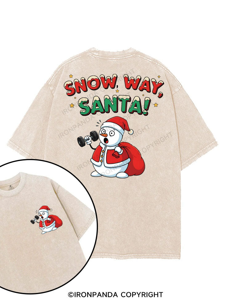 SNOW WAY SANTA printed Gym Shirt