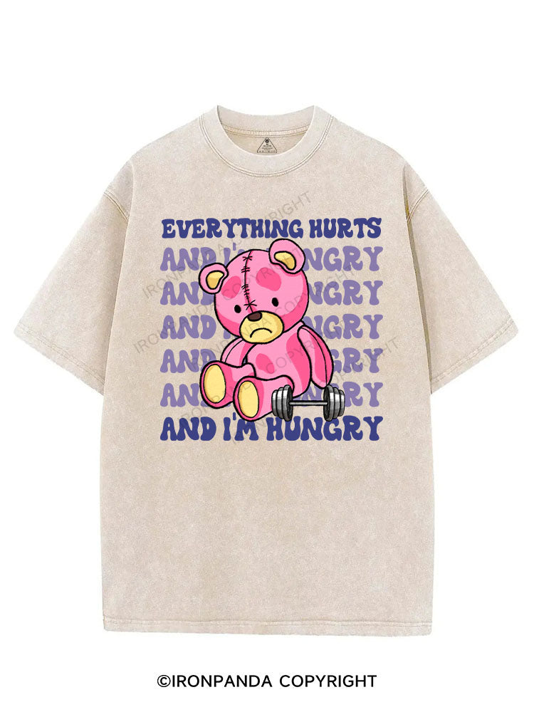 EVERYTHING HURTS AND I'M HUNGRY VINTAGE GYM SHIRT