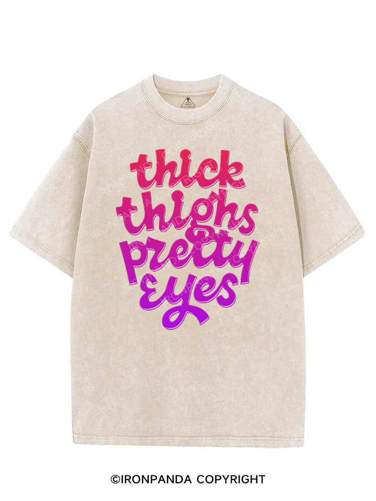 THICK THIGHS PRETTY EYES VINTAGE GYM SHIRT
