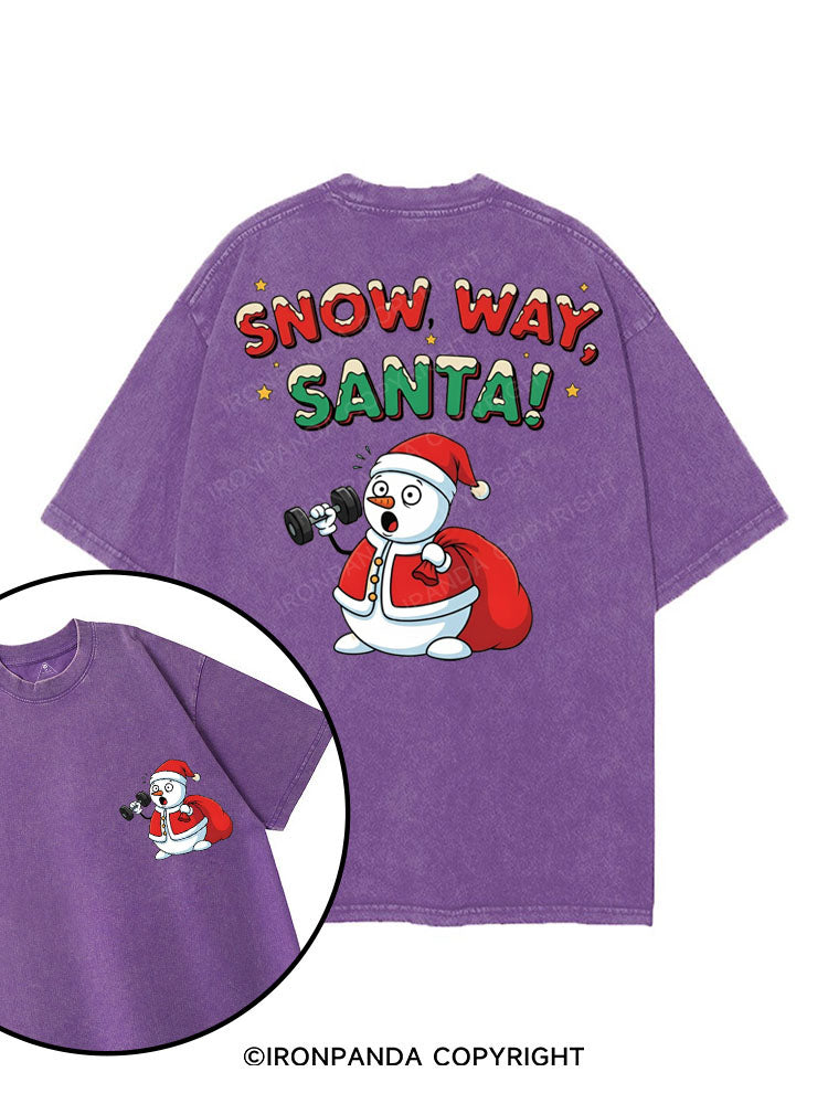 SNOW WAY SANTA printed Gym Shirt