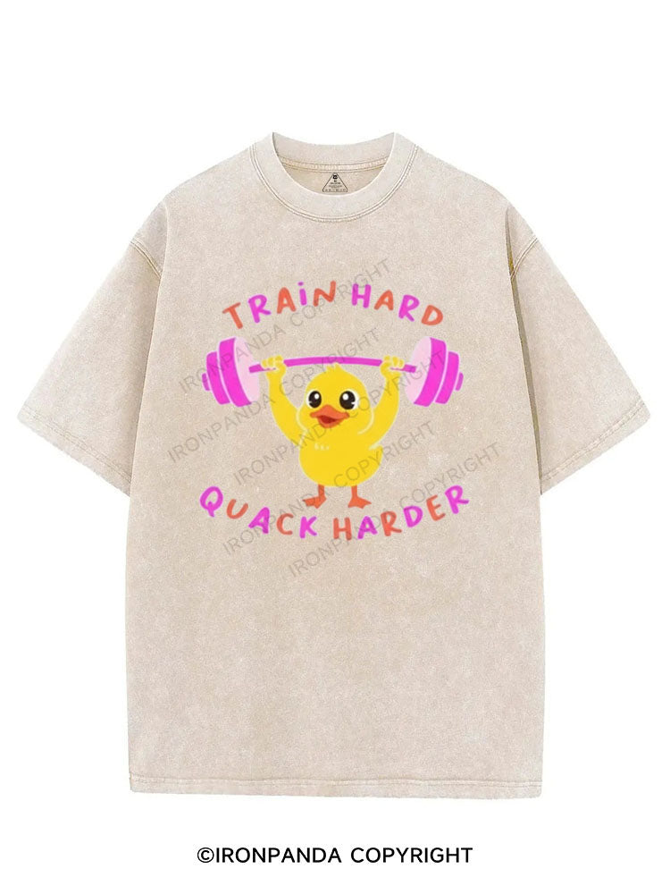 TRAIN HARD QUACK HARDER VINTAGE GYM SHIRT