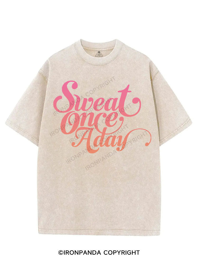 SWEAT ONCE A DAY VINTAGE GYM SHIRT