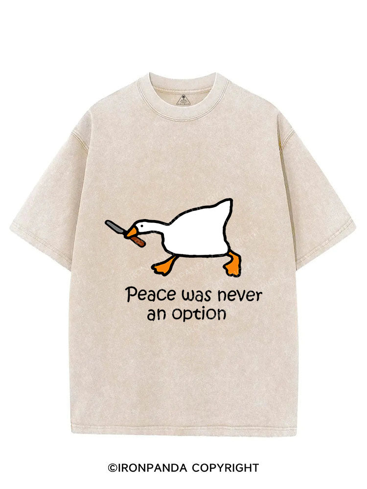 PEACE WAS NEVER AN OPTION VINTAGE GYM SHIRT
