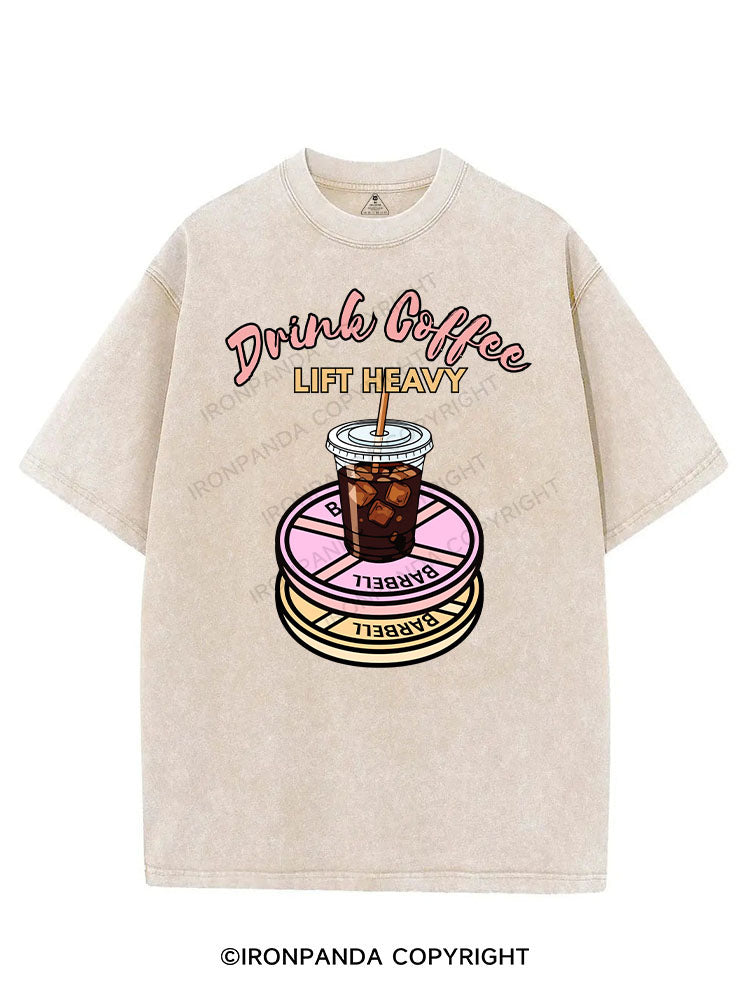DRINK COFFEE LIFT HEAVY VINTAGE GYM SHIRT