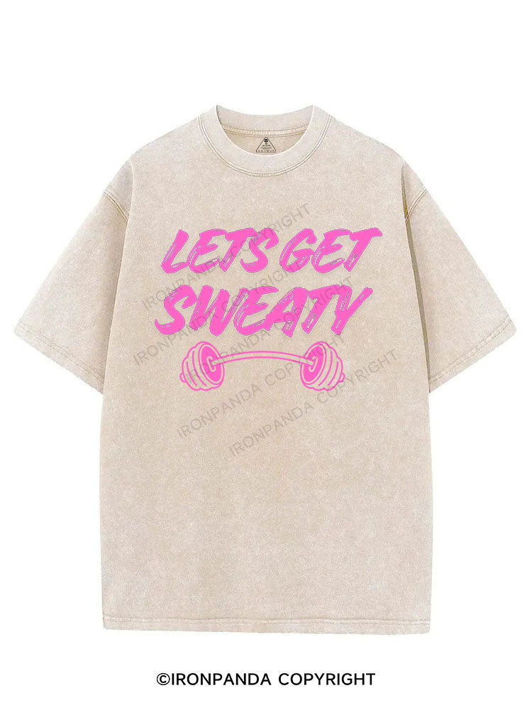 LETS GET SWEATY VINTAGE GYM SHIRT