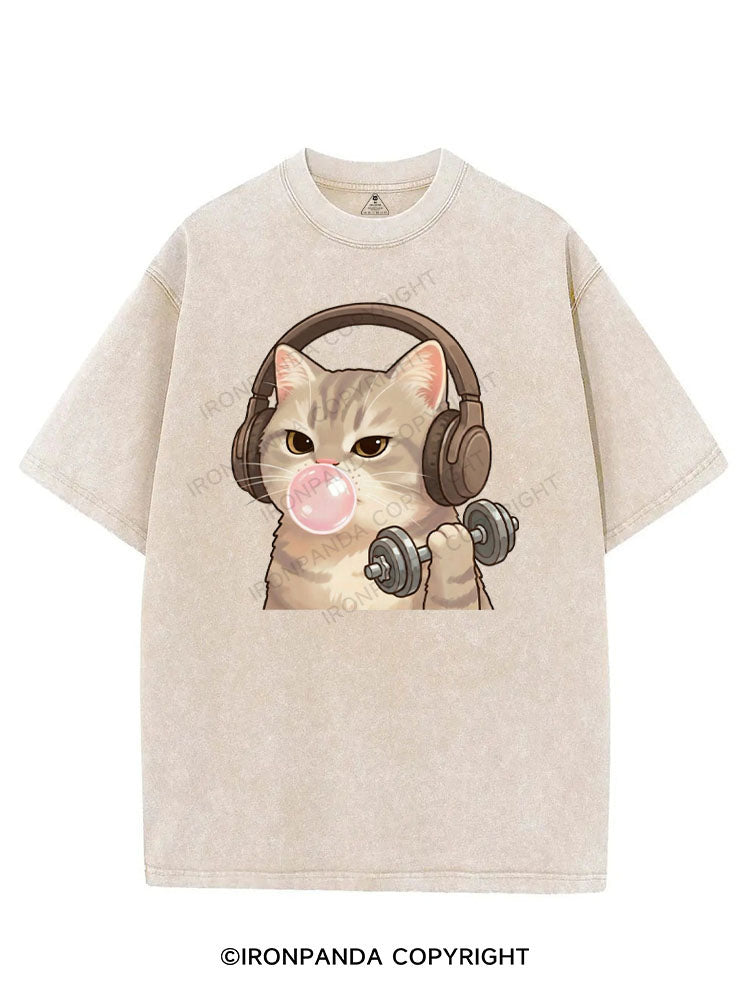 PUMP UP PURRFECTION VINTAGE GYM SHIRT