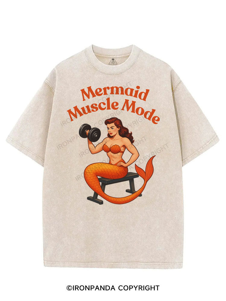 MERMAID MUSCLE MODE VINTAGE GYM SHIRT