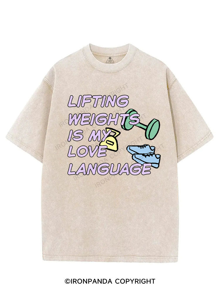 LIFTING WEIGHTS IS MY LOVE LANGUAGE VINTAGE GYM SHIRT