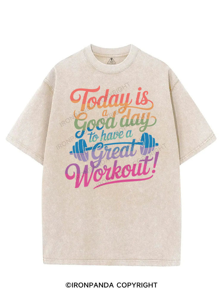 TODAY IS A GOOD DAY TO HAVE A GREAT WORKOUT VINTAGE GYM SHIRT